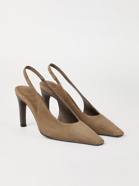 Brunello Cucinelli Suede slingbacks with precious heels
