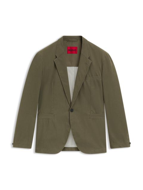 HUGO MODERN-FIT JACKET IN COTTON-BLEND TWILL