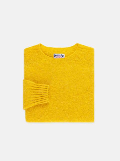 J. PRESS MADE-IN-SCOTLAND YELLOW SHAGGY DOG SWEATER  - TRIM FIT