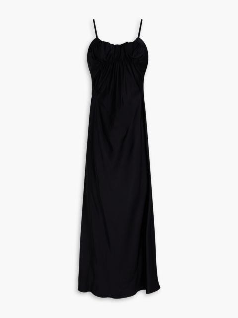 Jil Sander Ruched satin maxi dress