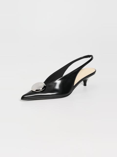 Proenza Schouler Dome Slash Slingbacks in Polished Calf