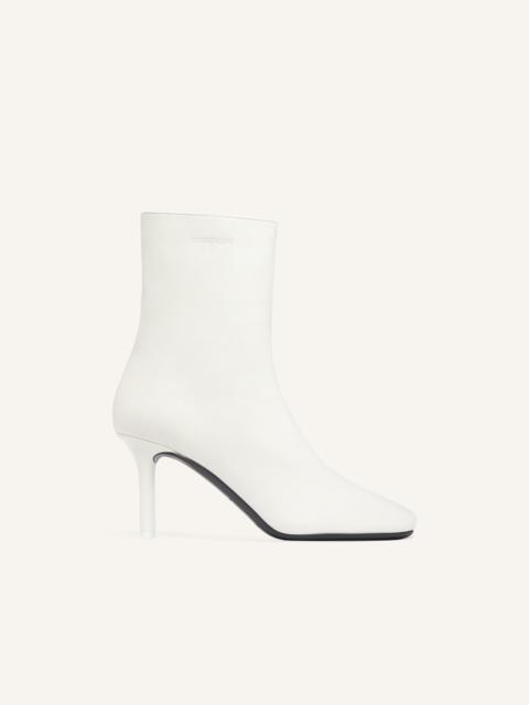 courrèges SQUARE TOE LEATHER ANKLE BOOTS