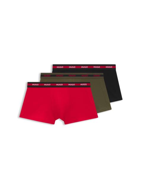 HUGO THREE-PACK OF STRETCH-COTTON TRUNKS