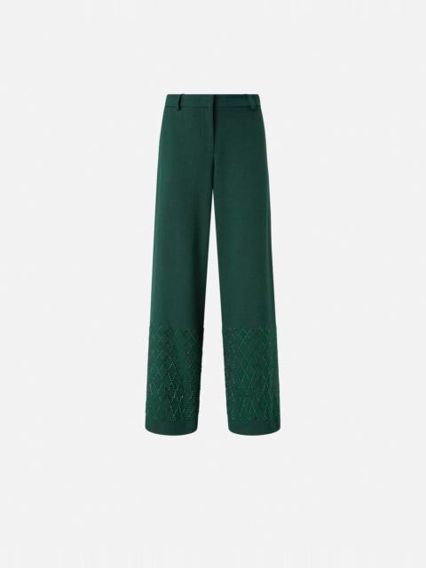 PINKO WIDE-LEG TROUSERS WITH RHINESTONES