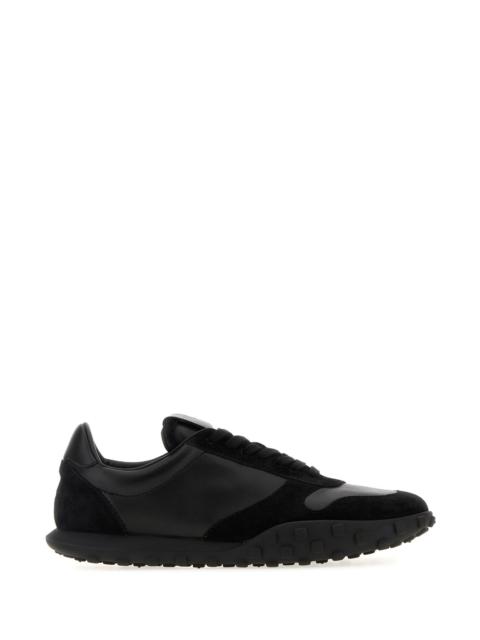 Jil Sander Black nappa leather and suede Moon sneakers
