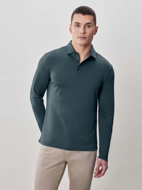 ROBERT BARAKETT The Barakett Long Sleeve Herringbone Polo