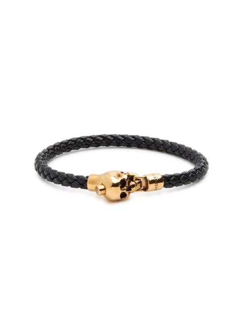 Alexander Mcqueen Skull Woven Leather Bracelet