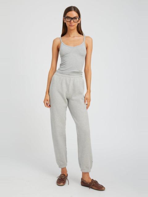SPRWMN HEATHER GREY COTTON MINI LOGO SWEATPANTS