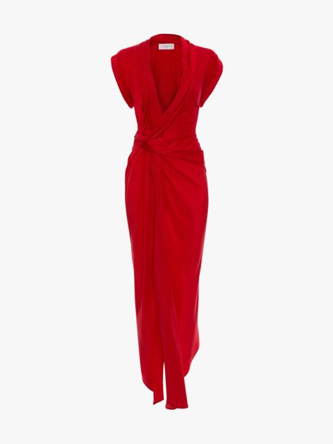 Victoria Beckham Twist Dress In Cardinal Red