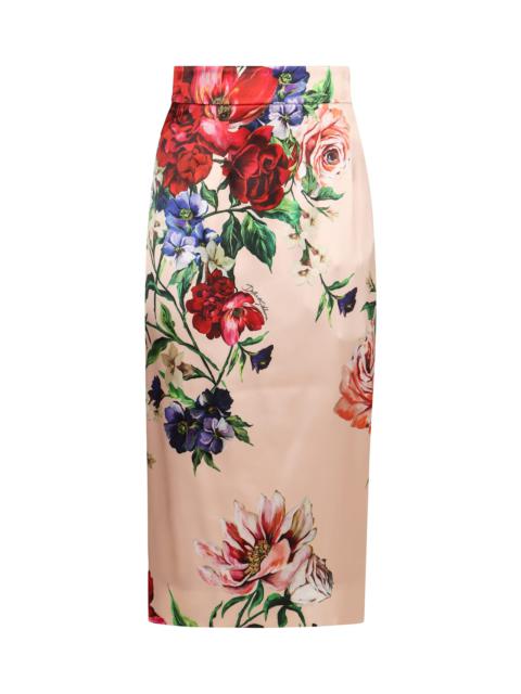 Dolce & Gabbana Printed Satin Skirt