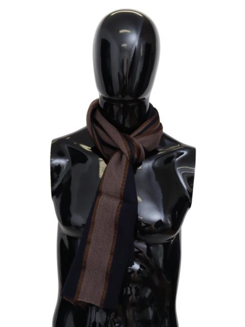 Missoni Missoni Brown Wool Striped Unisex Neck Wrap Shawl Scarf
