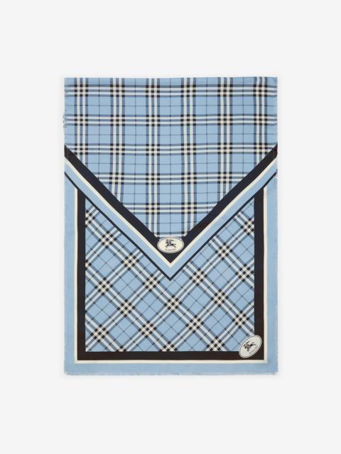 Burberry Check Knight Stamp Silk Scarf