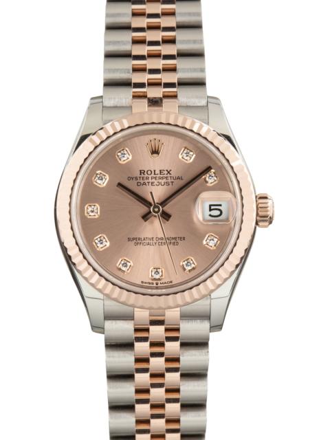 ROLEX Used Rolex Datejust Ref 278271 Pink Diamond Dial