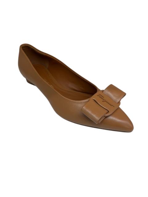 FERRAGAMO Ferragamo Logo Bow Leather Flats