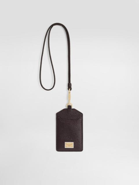Dolce & Gabbana Dauphine calfskin keychain with plate