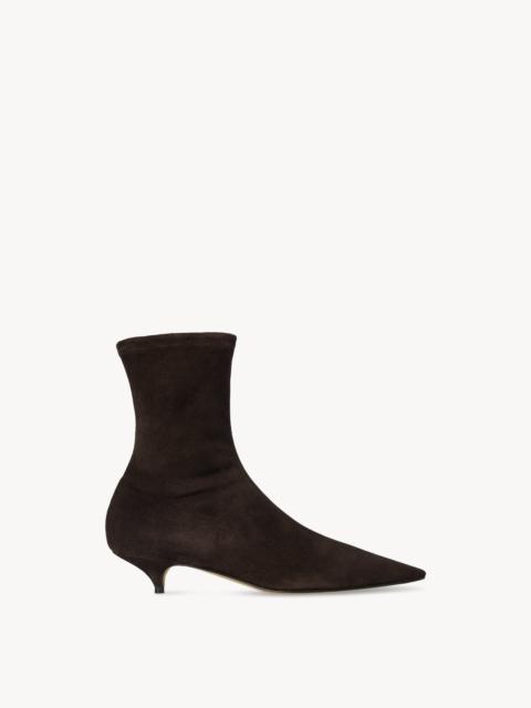 The Row Liisa Kitten Bootie in Suede