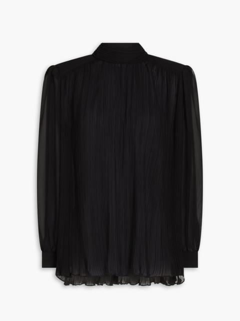 FRAME Plissé-chiffon blouse