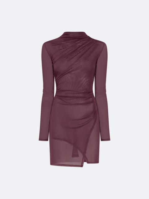 LAPOINTE Mesh Draped Mini Dress