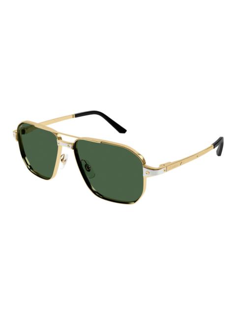Cartier Cartier Santos de Cartier Polarized Green Navigator Men's Sunglasses CT0424S 002 59