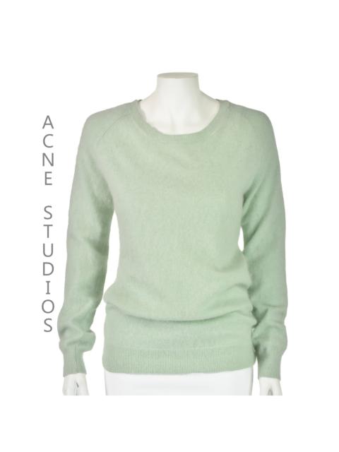 Acne Studios Celadon Green Angora Knit Crew Neck Sweater