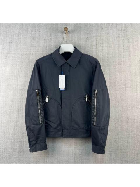 Dior DIOR Solid-Color & Monogram Panel Zip-Pocket Long-Sleeve Jacket