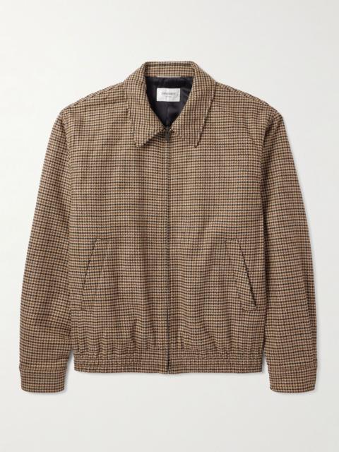 SAINT LAURENT Houndstooth Woven Blouson Jacket Brown