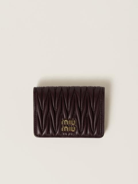 Matelassé nappa leather card holder