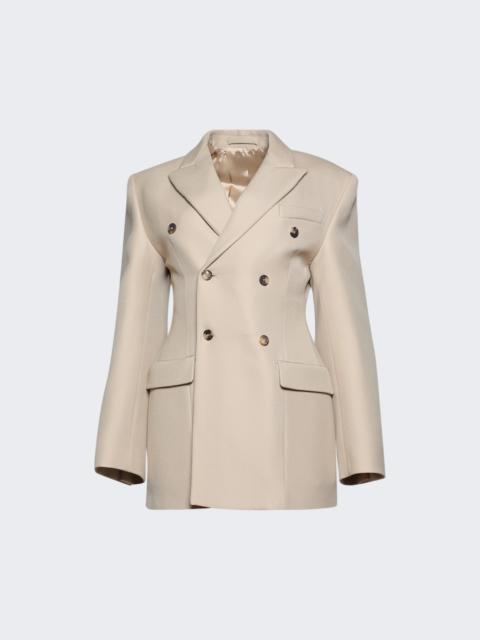 WARDROBE.NYC Double Breasted Contour Blazer Khaki