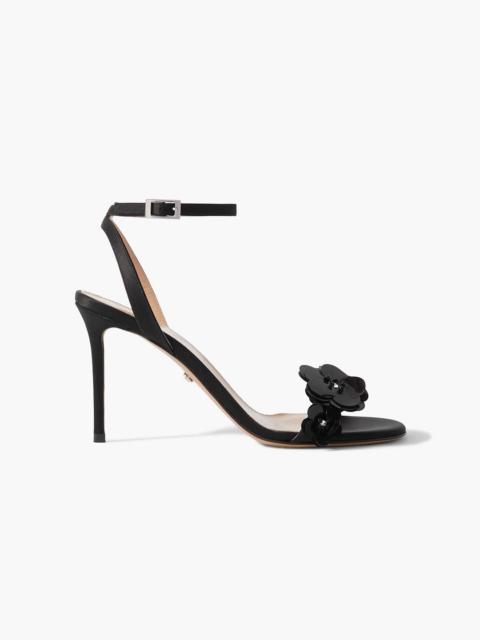 MACH & MACH Appliquéd satin sandals