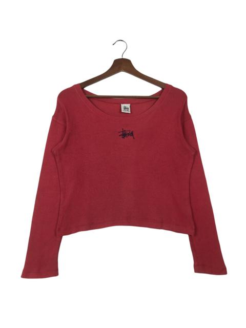 Other Designers Vintage - Vintage 90s Stussy Crop Top Ls Tee