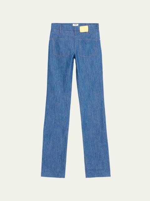 zomer Reversed Bootcut-Leg Denim Trousers