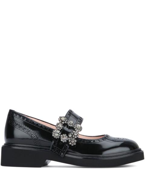 Roger Vivier Women Viv Rangers Leather Ballet Flats