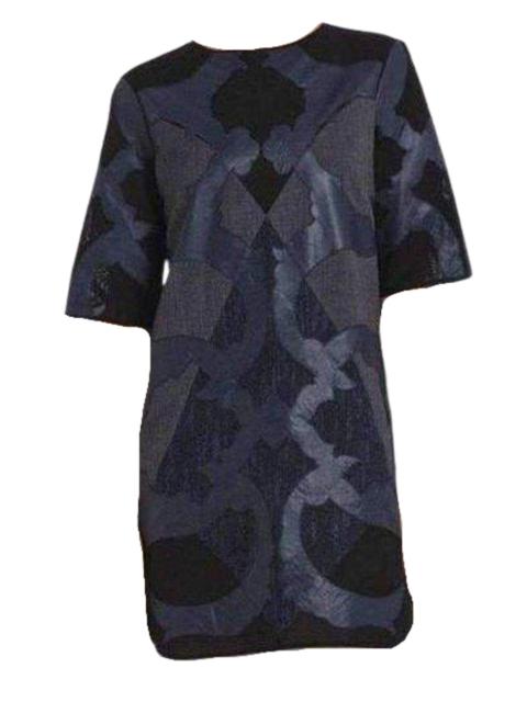 Other Designers BCBGMAXAZRIA - Runway Blue Faux Leather Patch Luella Tunic Dress