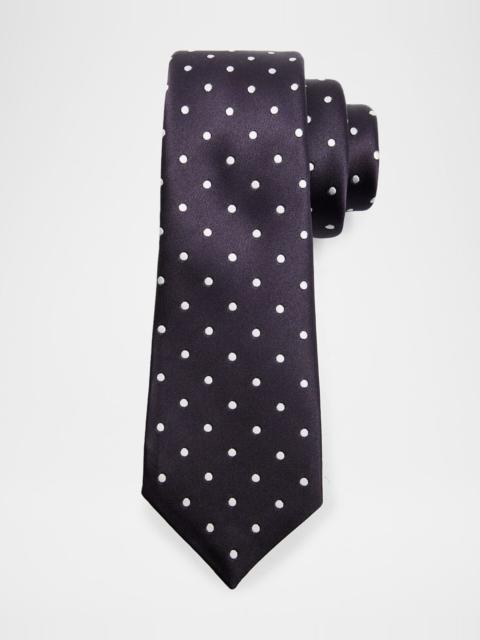 TOM FORD Men's Polka Dot Mulberry Silk Tie