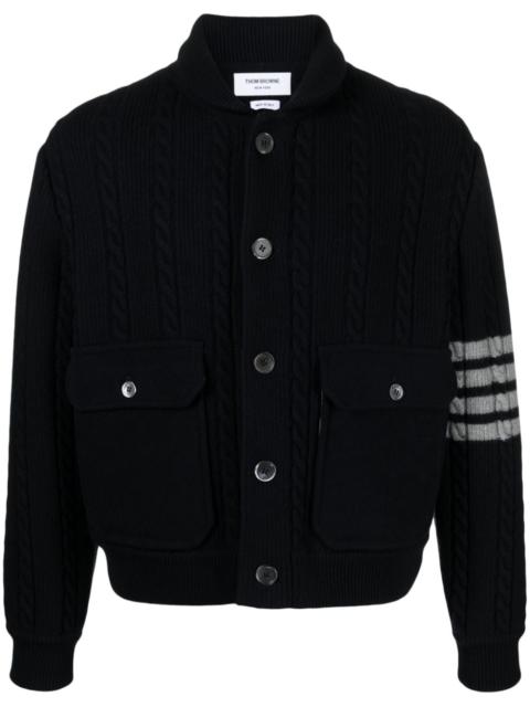 Thom Browne 4-Bar stripe cable-knit jacket