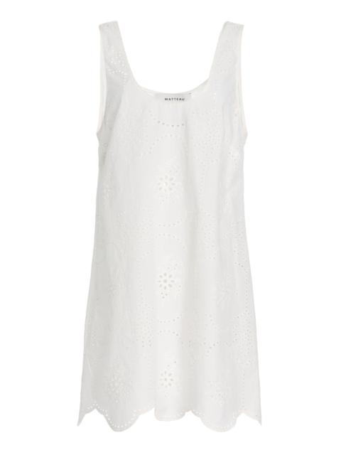 MATTEAU Cotton Broderie Anglaise Tank Mini Dress white