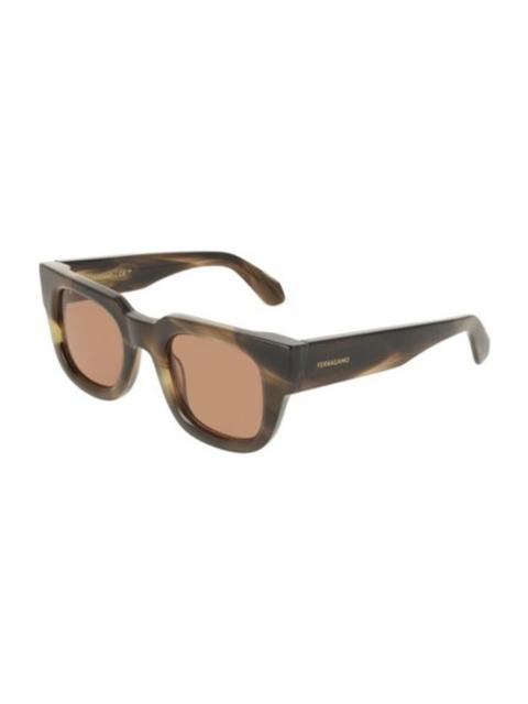 FERRAGAMO Ferragamo Brown Rectangular Men's Sunglasses SF2106S 015 49