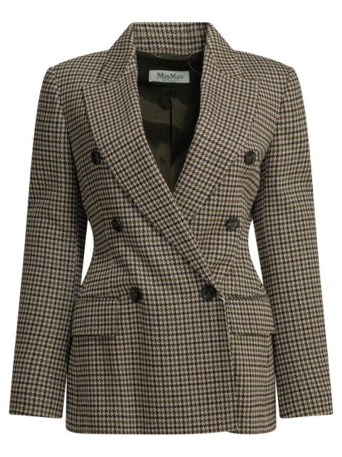 Max Mara Max Mara Double-breasted Houndstooth Blazer Brown