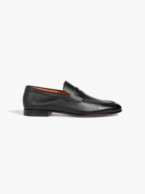 Santoni Edvin leather penny loafers