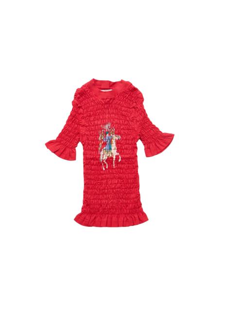CONNER IVES Conner Ives Red Camelot Shirred T-Shirt Red