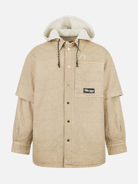 EVISU Padded Paisley Jacquard and Embroidery 2-in-1 Loose Fit Shirt Jacket