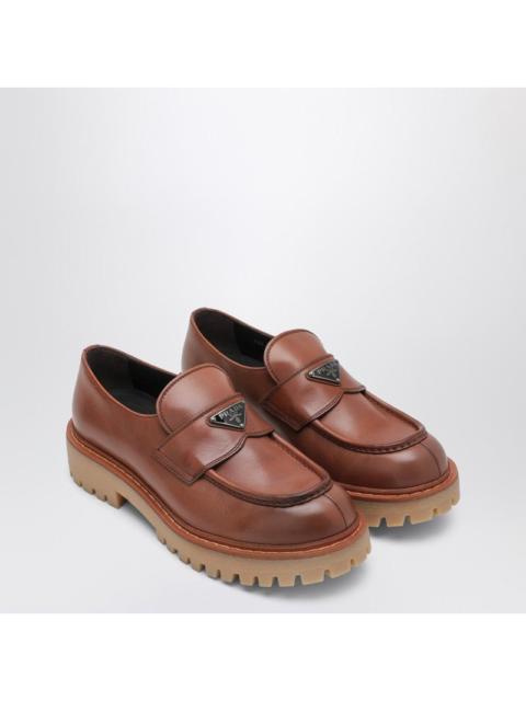 Prada Prada Ebony Leather Loafers Men