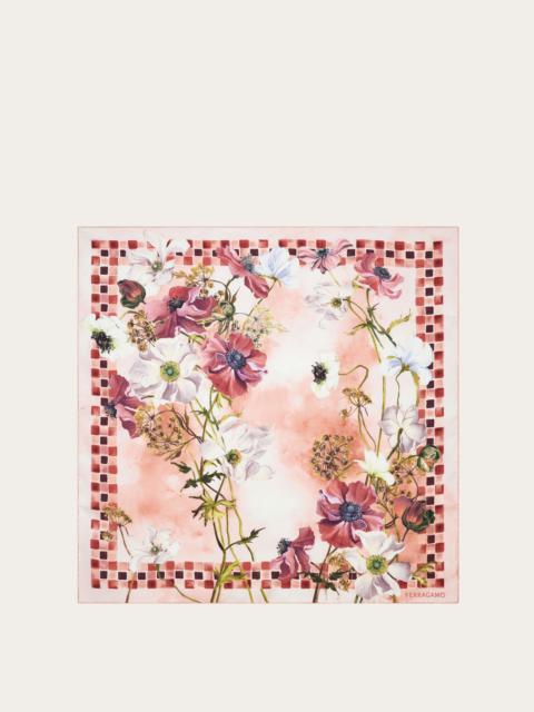 FERRAGAMO Fiori print silk scarf