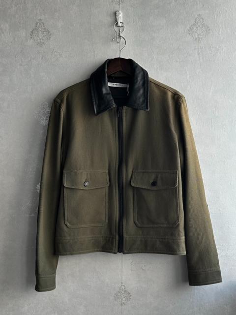 Givenchy Givenchy Olive Leather Utility Jacket