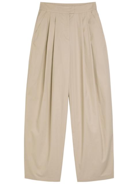 EMPORIO ARMANI Emporio Armani Pleated Cotton-poplin Trousers