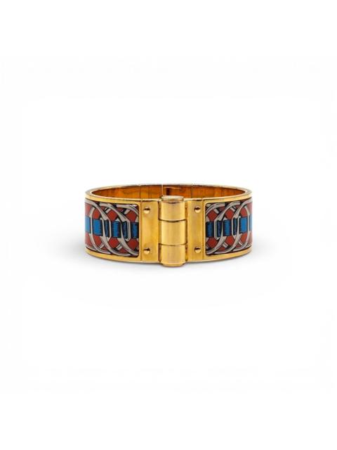 Hermès Charnière Uni Bracelet Gold-Tone Enamel Made in France