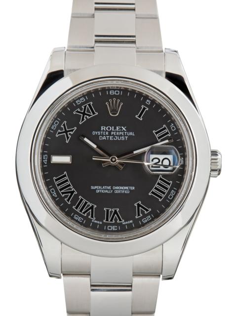 ROLEX Used Rolex Datejust II Ref 116300 Matte Black Roman Dial