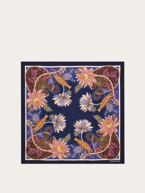 FERRAGAMO Water lilies print silk scarf