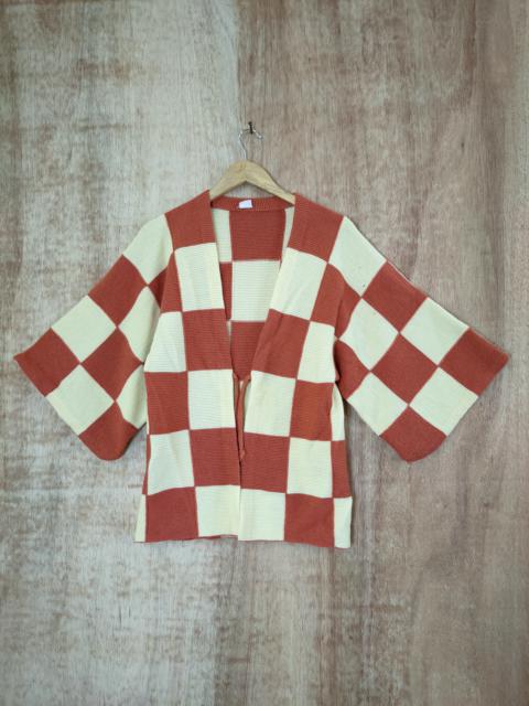 Other Designers Cardigan - Japan vintage checkered kimono knitwear cardigan #46-572