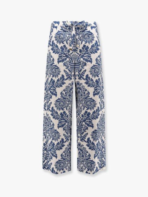 'S Max Mara Merano Cotton Trouser With Floral Print